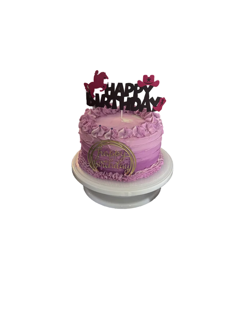 Purple Ombre Ruffle Birthday Cake
