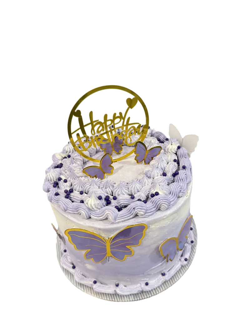 Lavender Butterfly Birthday Cake