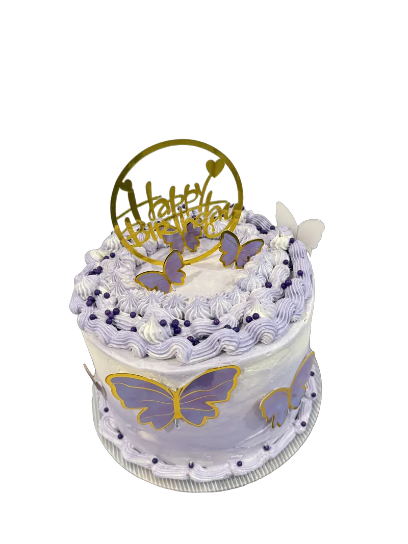 Purple Butterfly Birthday Cake