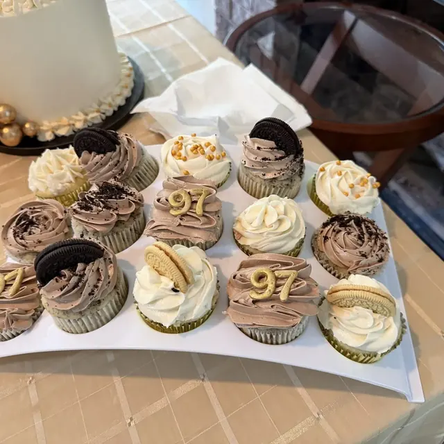 97th birthday cupcake spread